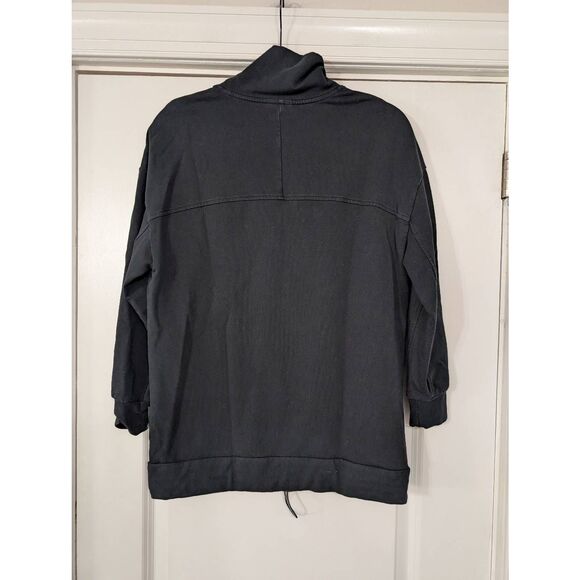 Varley Morrison High Neck Sweatshirt Women's XS Black Boxy Pullover Draw Cord - Picture 10 of 10